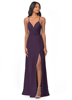 Azazie Everleigh Bridesmaid Dresses Plum A-Line Sweetheart Pleated Chiffon Dress image1