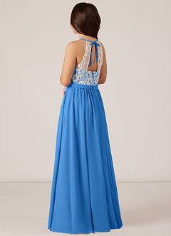 Azazie Fahari A-Line Lace Chiffon Floor-Length Junior Bridesmaid Dress image4
