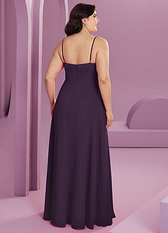 Barbie ♥ Azazie Bridesmaid Dresses Plum A-Line with Pockets Chiffon Dress image2