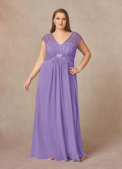 Azazie Star Mother of the Bride Dresses Tahiti A-Line V-Neck sequins Chiffon Dress image6
