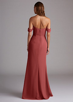 Azazie Saige Abiti da Damigella Abito Convertibile A-Line in Chiffon Spalle Scoperte Terracotta image7