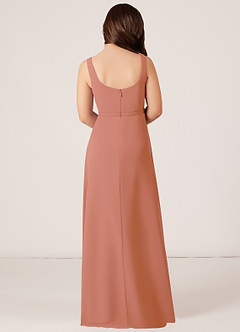 Azazie Renee Junior A-Linie Seitliche Cut-Outs Chiffon Kleid Mai Tai image2