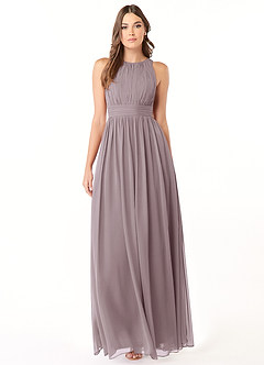 Azazie Luz Bridesmaid Dresses Dusk A-Line Lace Chiffon Dress image1