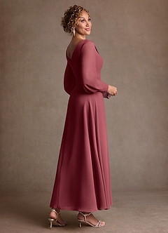 Azazie Paterson Suknie dla Matki Panny Młodej Linia A Pofałdowany Szyfon Długość kostki Sukienka image4