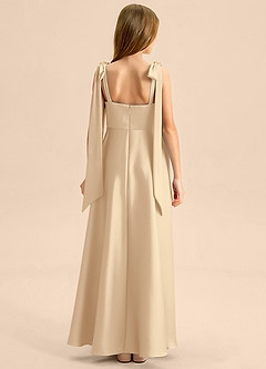 Azazie Halley Junior Klä av A-Line i Stretch Satin Rosett image2