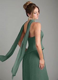 Azazie Tierney Robes de demoiselle d'honneur Robe Trapèze Convertible en Mousseline de soie Sans bretelles Mousse De Mer image11