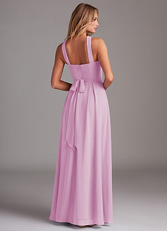 Azazie Dixie Bridesmaid Dresses Candy Pink A-Line Halter Pleated Chiffon Dress image2