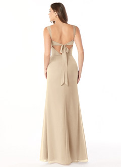 Azazie Audre Bridesmaid Dresses Champagne Mermaid Pleated Chiffon Dress image2