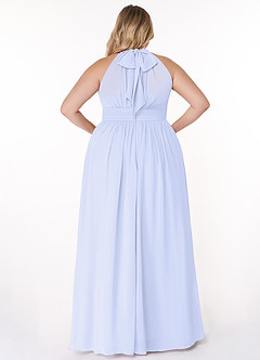 Azazie Iman Robes de demoiselle d'honneur Robe Trapèze en Mousseline de soie Ligne A froncée Lavande image9