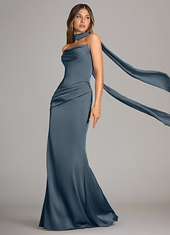 Azazie Sorrel Bridesmaid Dresses Twilight Mermaid Strapless Stretch Satin Convertible Dress image4