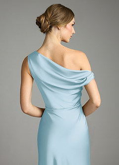 Azazie Emerson Bridesmaid Dresses Sky Blue Mermaid Off the Shoulder Stretch Satin Dress image7