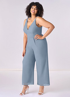 Barbie ♥ Azazie Final Sale Barbie Pink Chiffon Jumpsuit image8