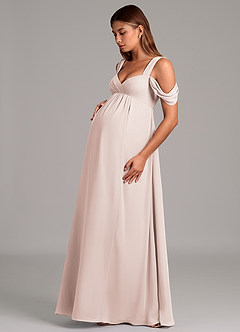 Azazie Rhea Maternity Bridesmaid Dresses A-Line Pleated Chiffon Floor-Length Dress image3