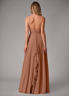 Azazie Amalia Robes de demoiselle d'honneur Robe Trapèze en Mousseline de soie Plissée Bronze image6