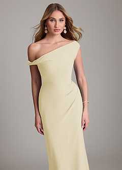 Azazie Emerson Brudtärnklänningar Klä av Tubklänning i Chiffong Av axeln Citronsorbet image2