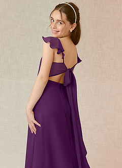 Azazie Everett Junior Grape A-Line Chiffon Dress image7