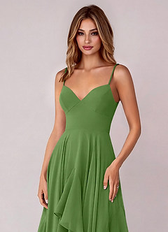 Azazie Zaina Vestidos de madrinha de casamento Vestido Manjericão de Chiffon de Linha A image2