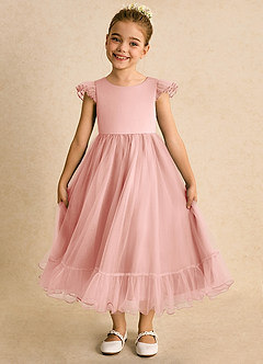 Azazie Phebs Flower Girl Dresses Rosette A-Line Tulle Dress image6