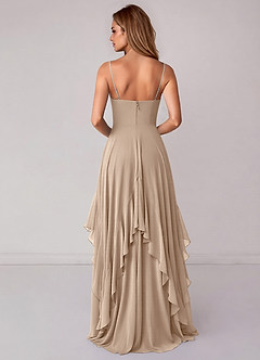 Azazie Zaina 신부 들러리 드레스 A라인 쉬폰 바닥 길이 드레스 image6