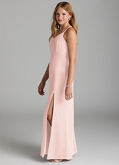 Azazie Becca Junior Robe Sirène en Mousseline de soie Rose Pétale image6