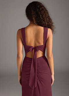 Azazie Jesaphine Bridesmaid Dresses Cabernet Sheath Bow Chiffon Dress image6