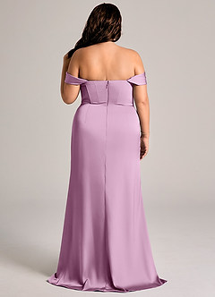 Azazie Johana Brautjungfernkleider Wandelbar Meerjungfrau-Linie Schulterfrei Stretch-Satin Kleid Blauregen image9