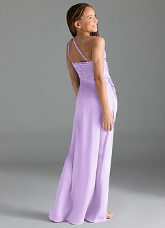 Azazie Eren Junior Lilac Sheath Pleated Stretch Satin Dress image5