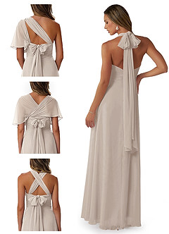 Azazie Fifi Vestidos de damas de honor Vestido de Escarcha de Gasa de Corte En A Convertible con Sin tirantes image8