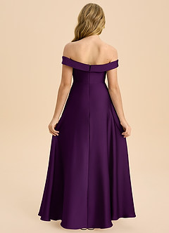 Azazie Sissy Junior Vestido de Uva de Satén Elástico de Corte en A con Vestidos sin tirantes image2