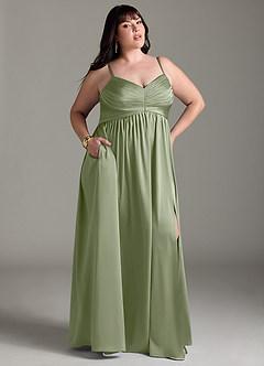Azazie Alia Robes à essayer chez vous Robe Trapèze en Satin extensible Plissé Noir image8