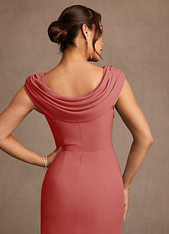 Azazie Irvine Mother of the Bride Dresses Antique Rose A-Line Pleated Chiffon Dress image6