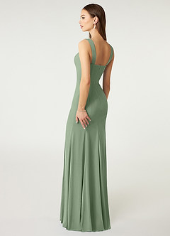 Azazie Alara Bridesmaid Dresses Matcha Sheath Side Slit Stretch Chiffon Dress image5