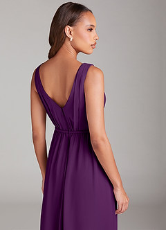 Azazie Tanicia Brautjungfernkleider A-Linie Plissee Chiffon Kleid Traube image6
