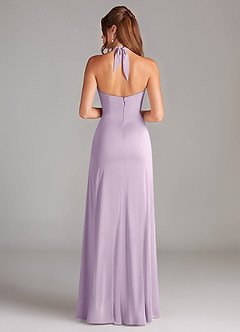 Azazie Elliana Robes de demoiselle d'honneur Robe Trapèze en Satin extensible Fente Latérale Frostiges Flieder image6