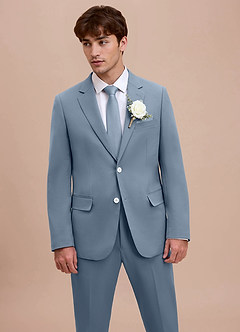 front Ethan Dusty Blue Refined Weave Suit Jacket