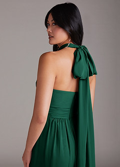 Azazie Lamara Bridesmaid Dresses Emerald Off the Shoulder Chiffon Convertible Jumpsuit image21