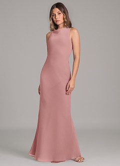 Azazie Allettie Jurken voor bruidsmeisjes Jurk van Chiffon met Zeemeermin Stoffige Roos image3