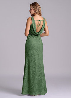 Azazie Rylina Abiti da Damigella Abito Sirena in Burnout Floreale Eucalipto image3