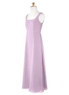 Azazie Renee Junior Frosted Lilac A-Line Side Slit Chiffon Dress image7