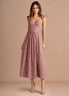 Denisse Light Pink Midi Dress image1