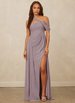 Christian Siriano Bridal for Azazie 1014 Bridesmaid Dresses Dusk A-Line Off the Shoulder Chiffon Dress image4
