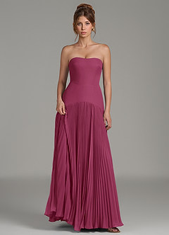 Azazie Yuliana Bridesmaid Dresses Mulberry A-Line Strapless Chiffon Dress image6