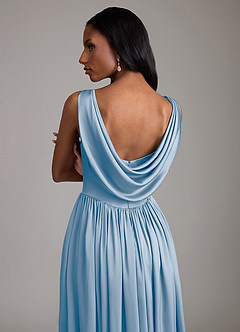 Azazie Novi Brudtärnklänningar Klä av A-Linje i Stretch Satin med fickor Puderblå image4