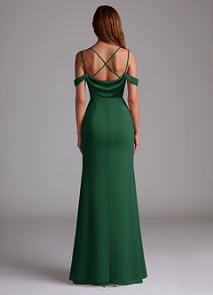 Azazie Callan Bridesmaid Dresses Dark Green Mermaid Pleated Chiffon Convertible Dress image2