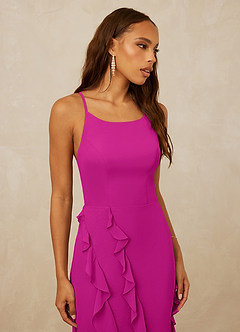 Christian Siriano Bridal for Azazie 1006 Brautjungfernkleider Meerjungfrau-Linie Gestreift Chiffon Kleid Fuchsia image6