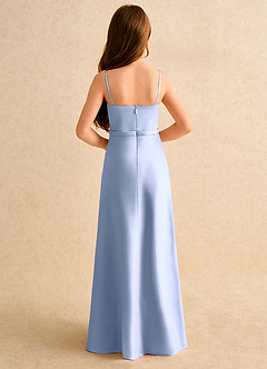 Azazie Fishie Girls Formal Abiti da Ragazza di Fiori Abito A-Line in Raso Opaco Ghiaccio image7