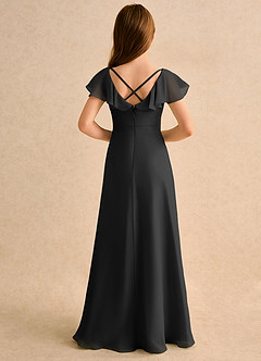 Azazie Nari Girls Formal Flower Girl Klänningar Klä A-Line i Chiffong med ärmar image2