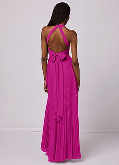 Barbie ♥ Azazie Bridesmaid Dresses Fuchsia A-Line Pleated Chiffon Dress image2