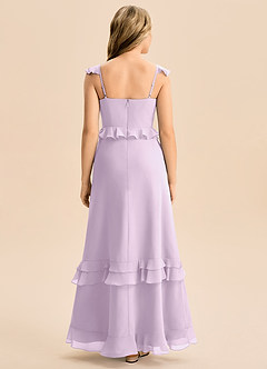 Azazie Tavie Junior Vestido de Lila Esmerilada de Gasa de Corte en A con Volante image2