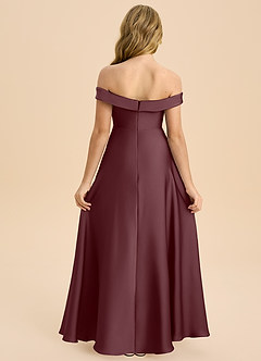 Azazie Sissy Junior Vestido de Sangrado de Satén Elástico de Corte en A con Vestidos sin tirantes image2